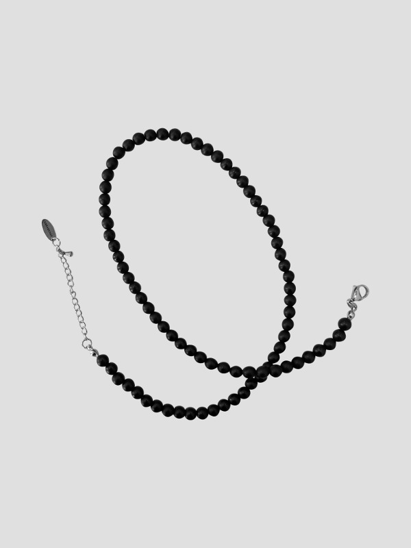 Shadow black beads necklace (handmade)